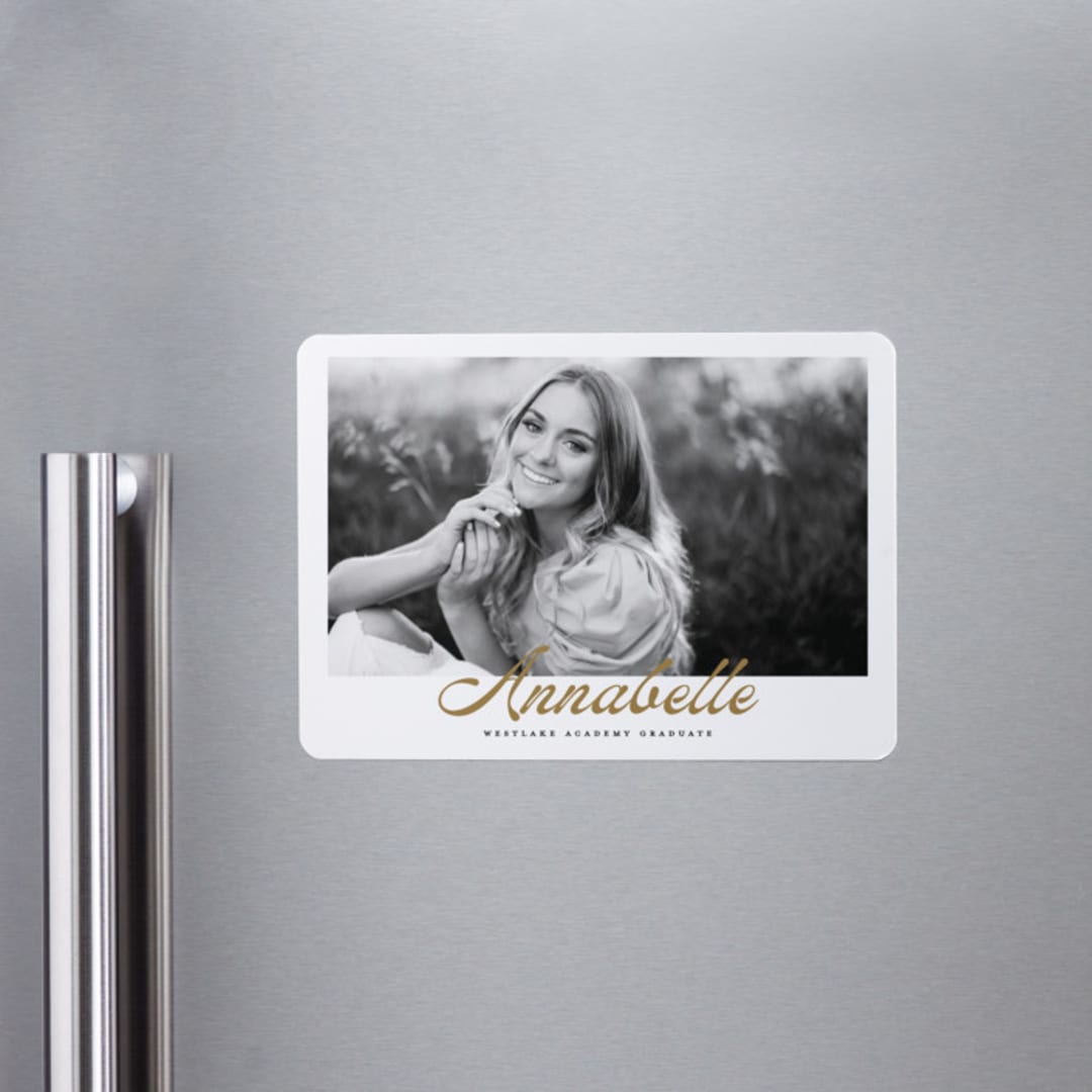 "vintage script" - Graduation Announcements in Golden by Maja Cunningham - Magnet Front