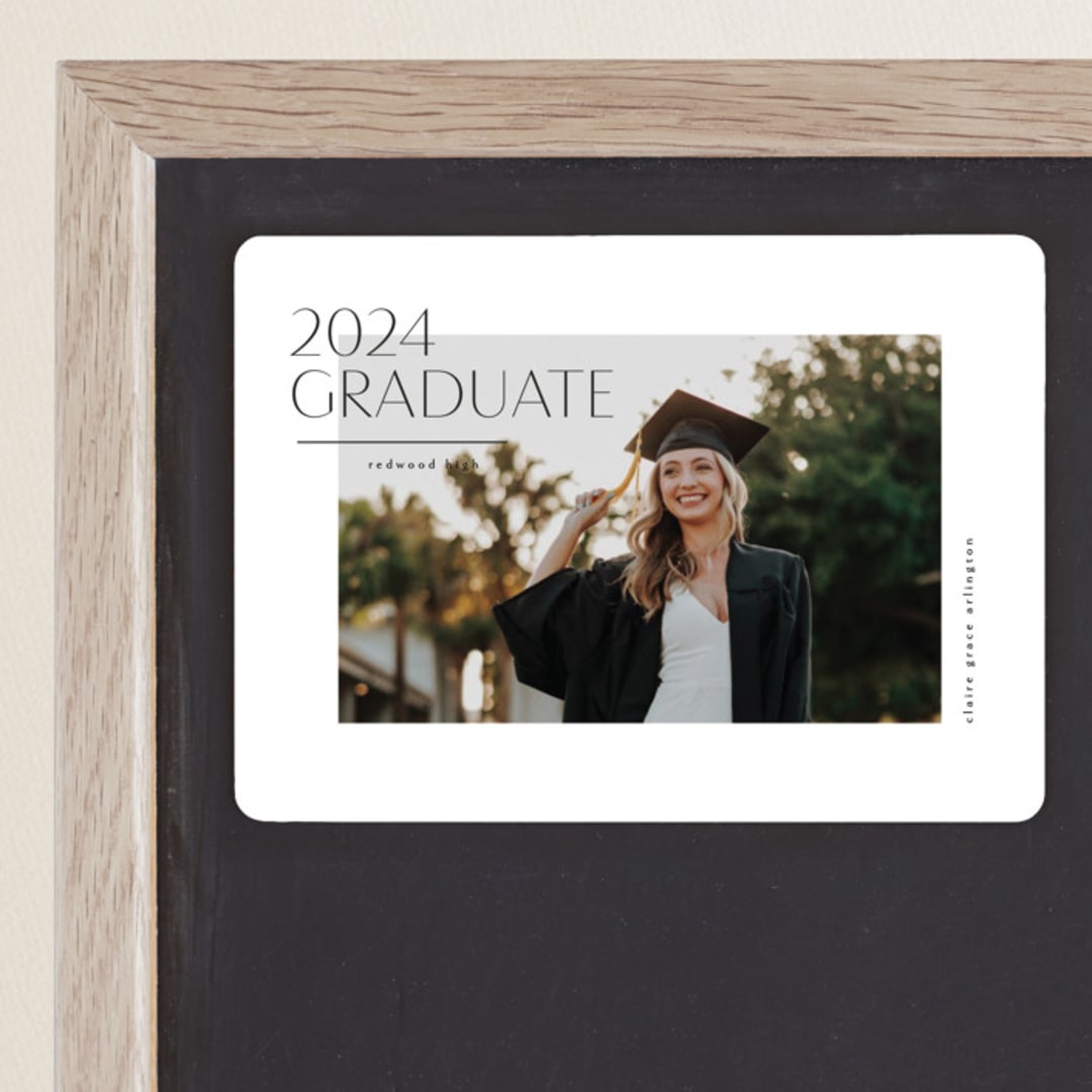 "Cornered" - Graduation Announcements in Silk by Kelly Schmidt - Magnet Front
