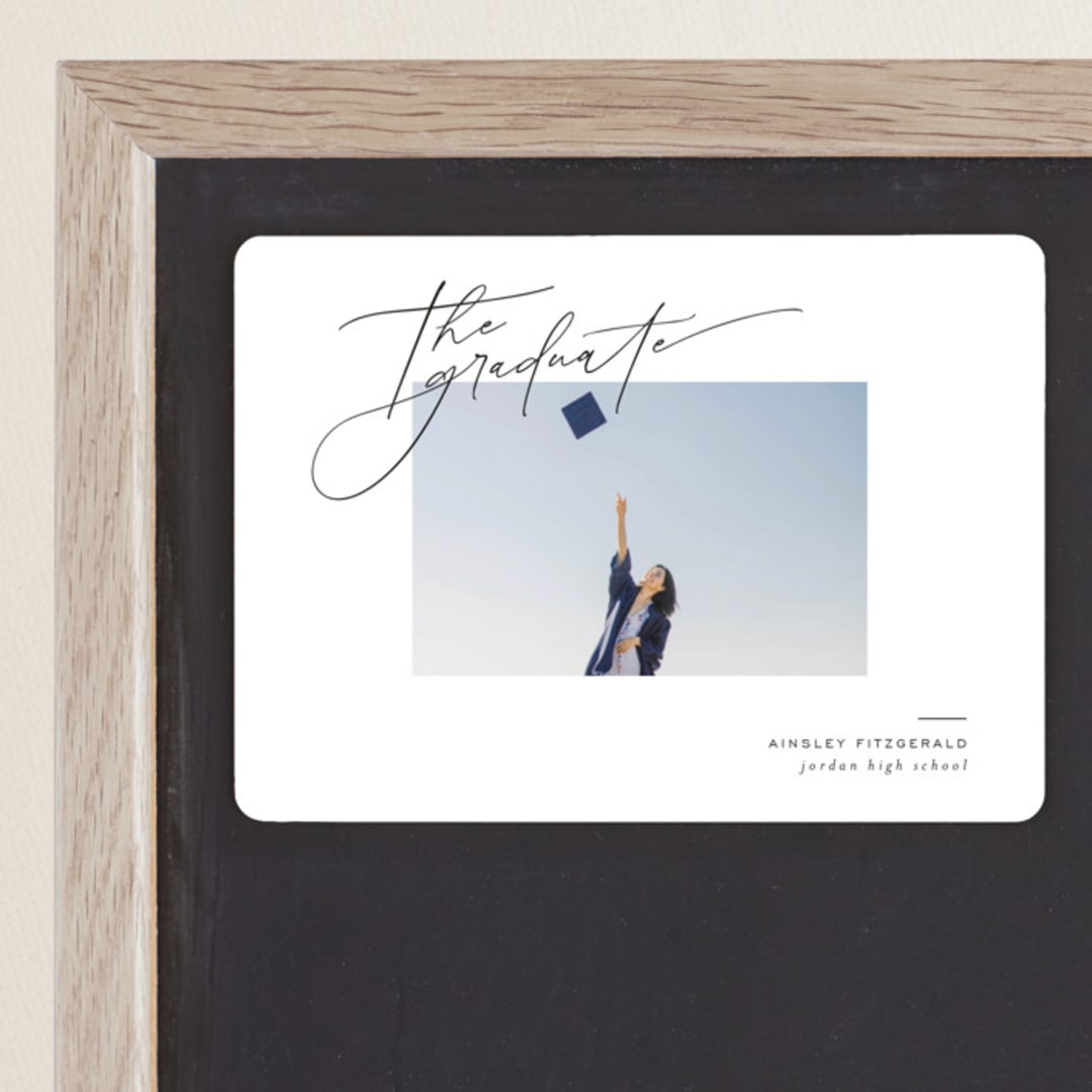 "Scripted Corner" - Graduation Announcements in Cloud by Jackie Crawford - Magnet Front