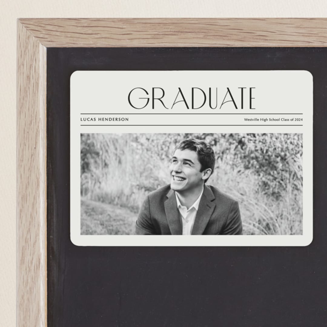 "newspaper" - Graduation Announcements in Newsprint by Kaydi Bishop - Magnet Front