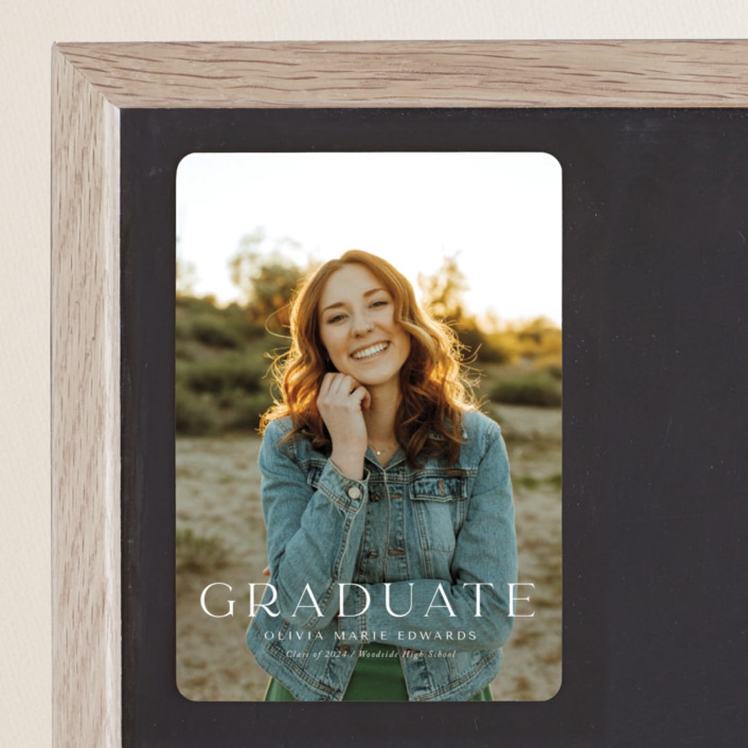 "Next Adventure" - Graduation Announcements in Snow by Yaling Hou Suzuki - Magnet Front