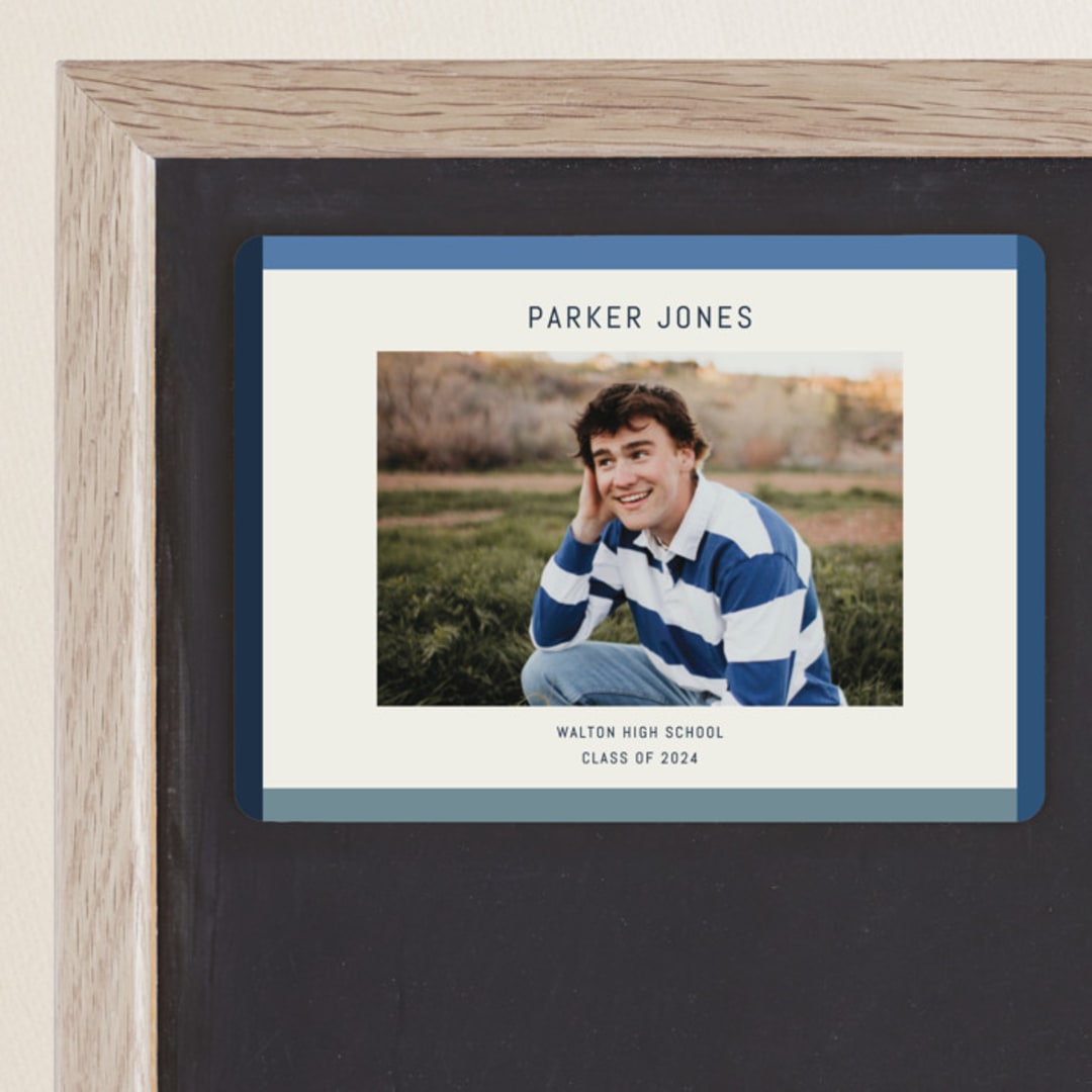 "Wide Frame" - Graduation Announcements in Ocean by Kelly Watkins - Magnet Front