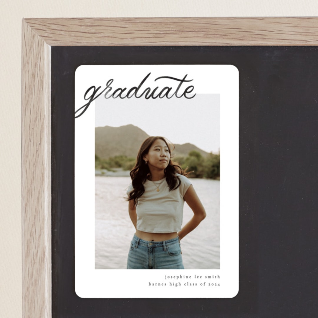 "Alignment" - Graduation Announcements in Onyx by Ashley DeMeyere - Magnet Front