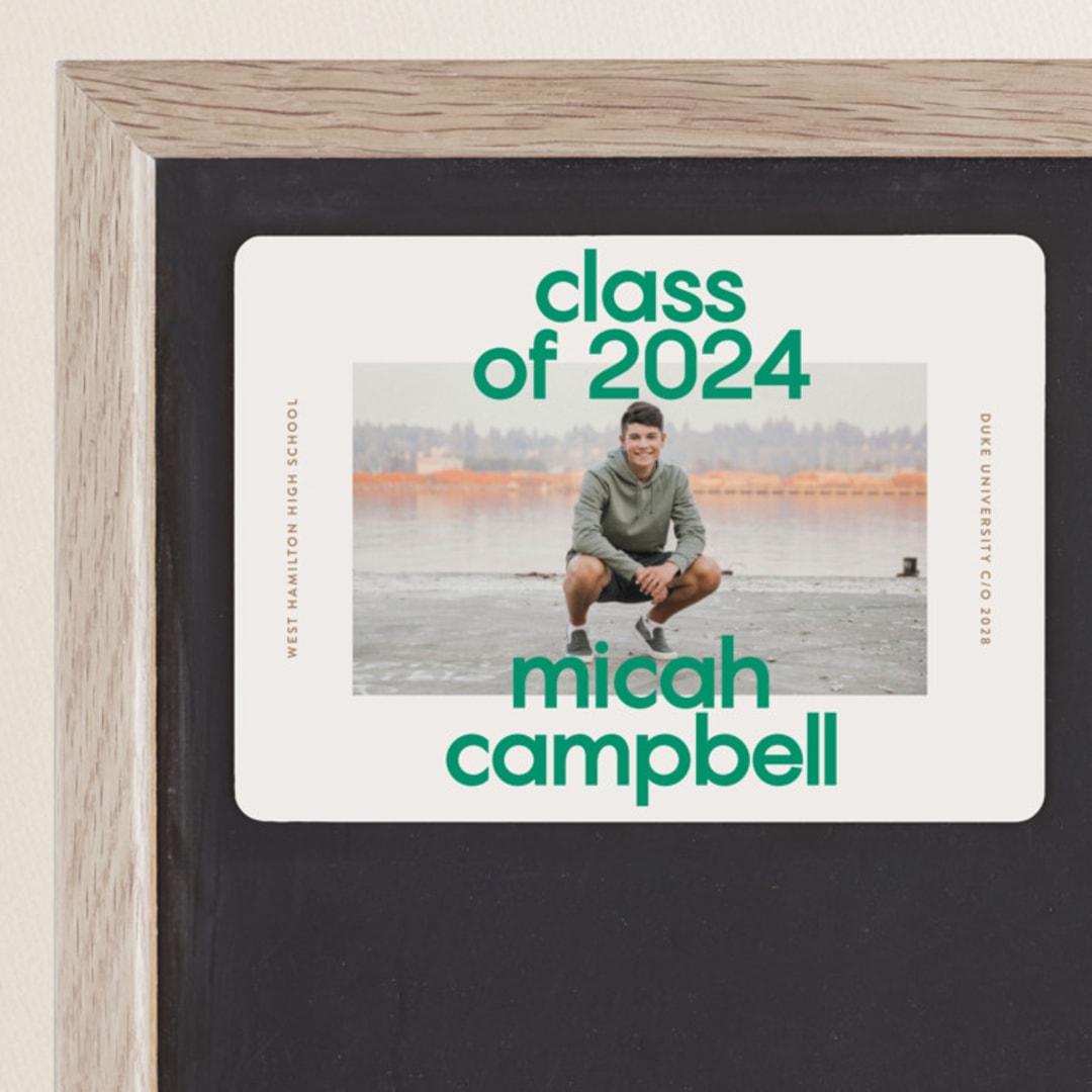 "School Color Duo" - Graduation Announcements in Grass by Jackie Crawford - Magnet Front