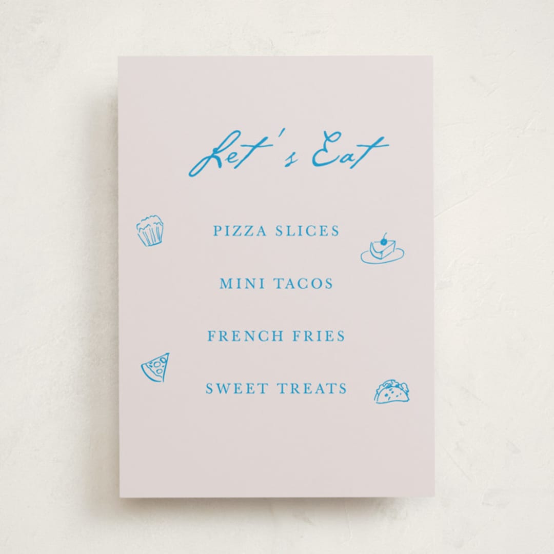 "Handdrawn little things" - Graduation Menu Signs in Sky Whispers by Cass Loh - Front