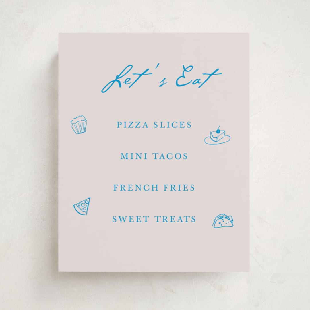 "Handdrawn little things" - Graduation Menu Signs in Sky Whispers by Cass Loh - Front