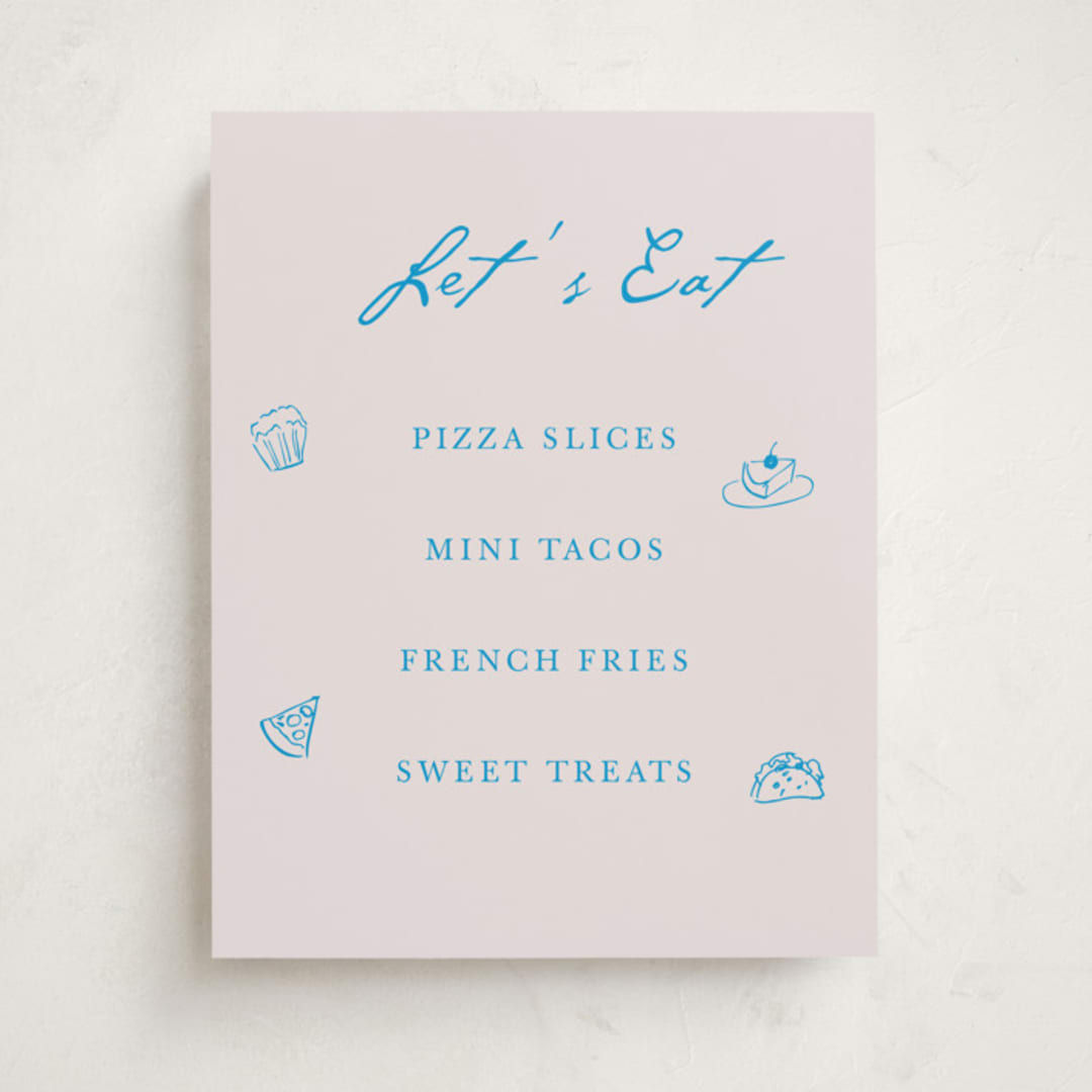"Handdrawn little things" - Graduation Menu Signs in Sky Whispers by Cass Loh - Front
