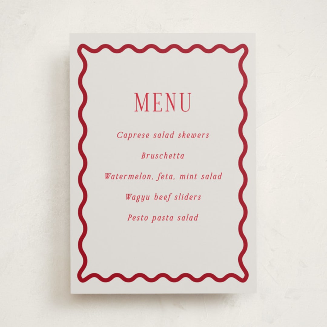 "Fun Border Frame" - Graduation Menu Signs in Ruby by Jackie Crawford - Front