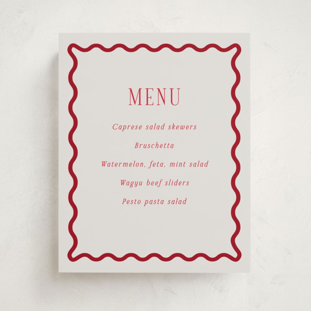 "Fun Border Frame" - Graduation Menu Signs in Ruby by Jackie Crawford - Front