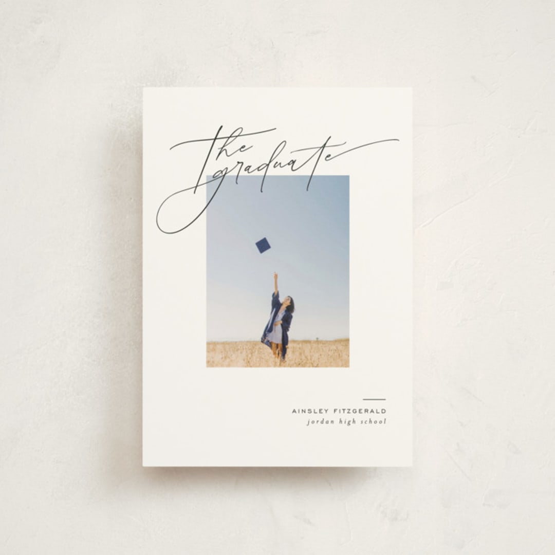 "Scripted Corner" - Graduation Announcements in Cloud by Jackie Crawford - Front