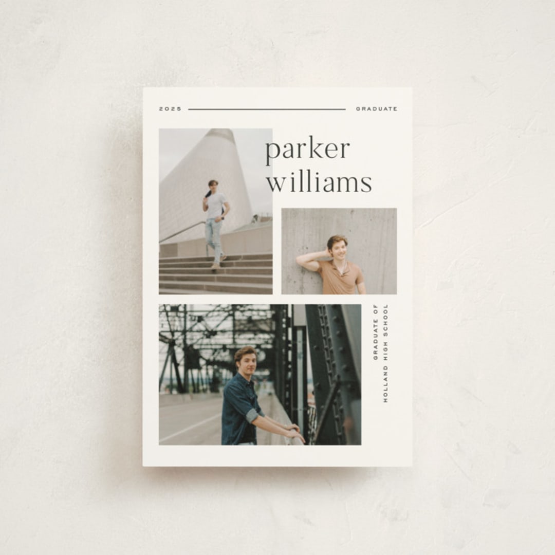 "Margins" - Graduation Announcements in Onyx by Pixel and Hank - Front