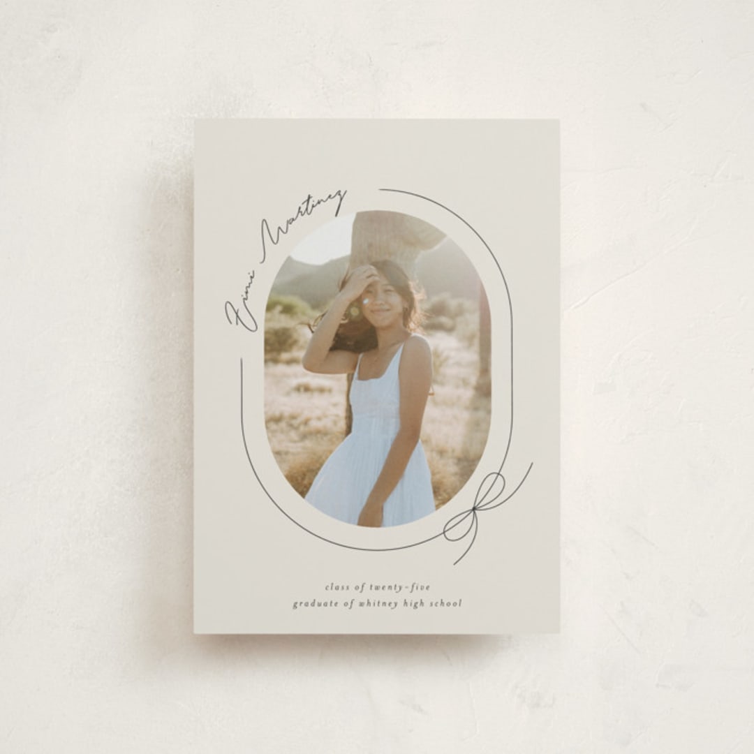 "Etna" - Graduation Announcements in Latte by Blustery August - Front
