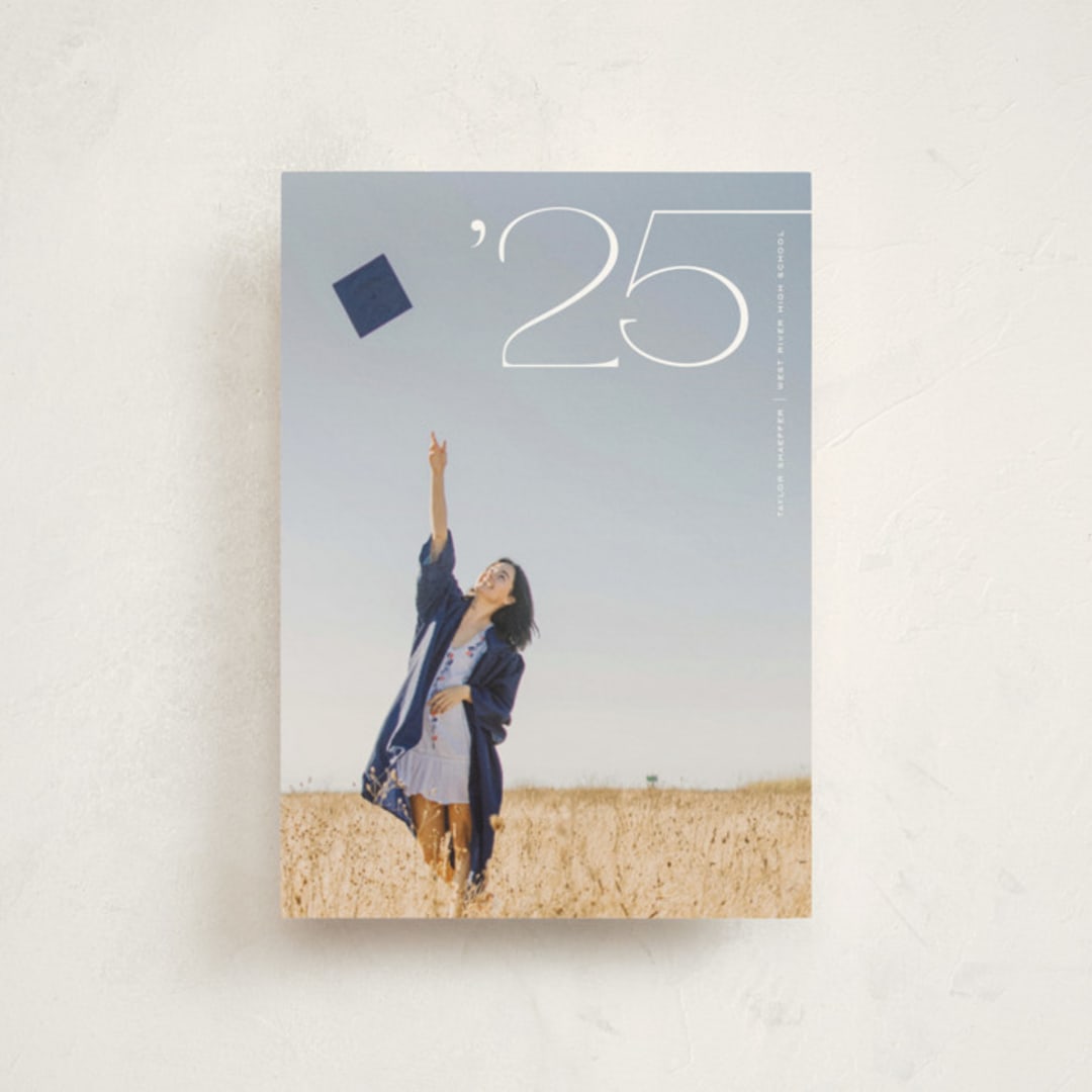 "Corner Year" - Graduation Announcements in Snow by Jackie Crawford - Front