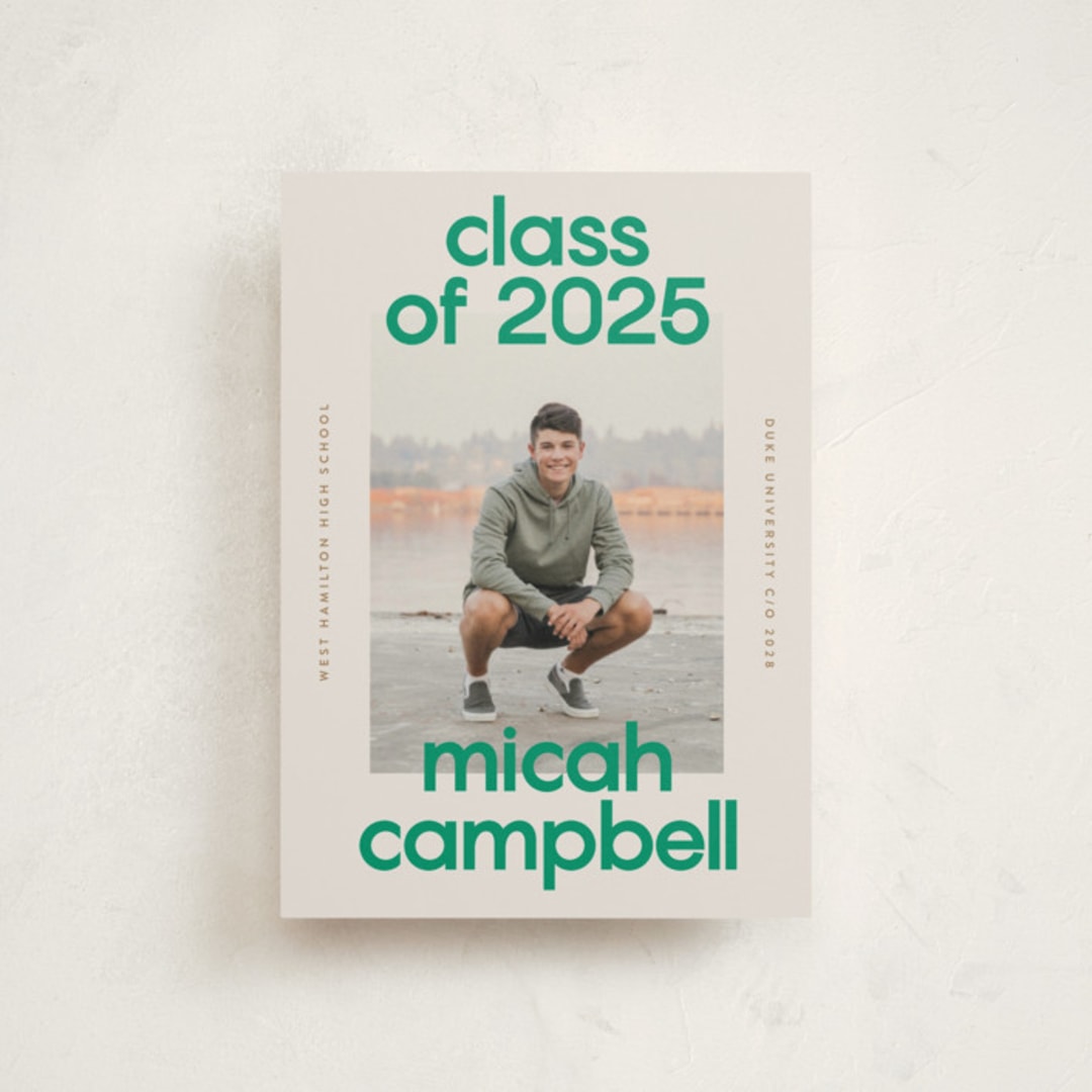 "School Color Duo" - Graduation Announcements in Grass by Jackie Crawford - Front