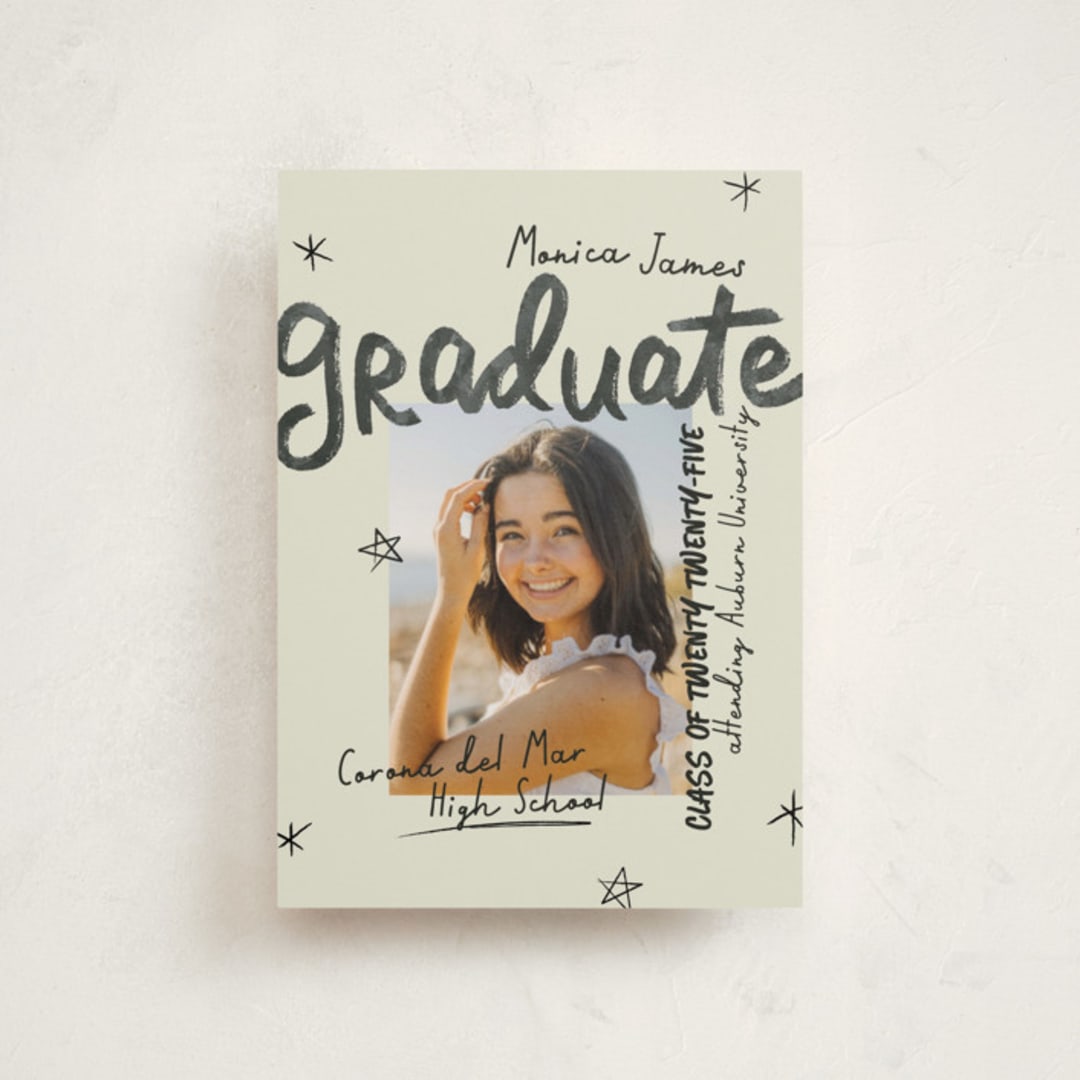 "Marker" - Graduation Announcements in Onyx by Stacey Day - Front