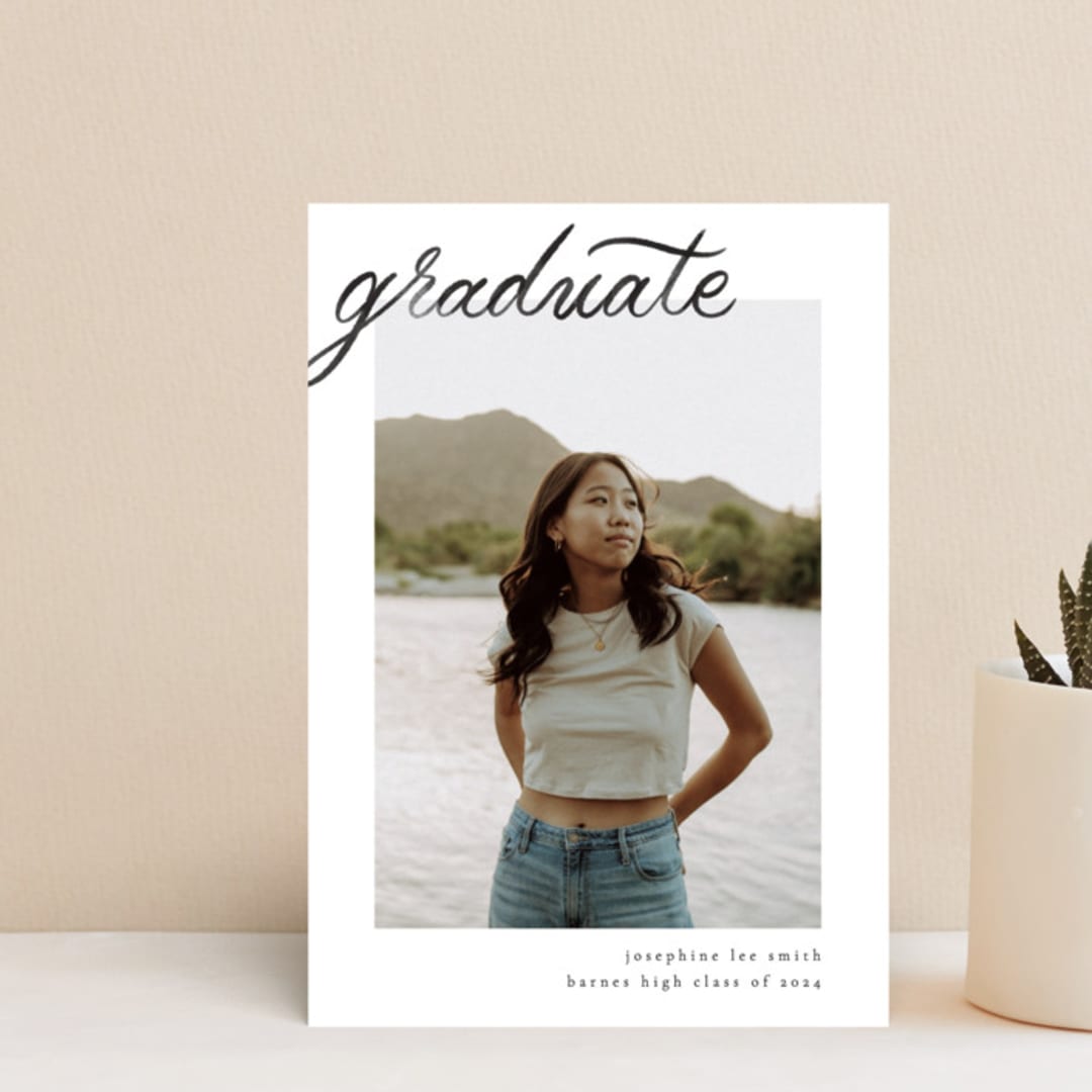 "Alignment" - Graduation Announcements in Onyx by Ashley DeMeyere - Front