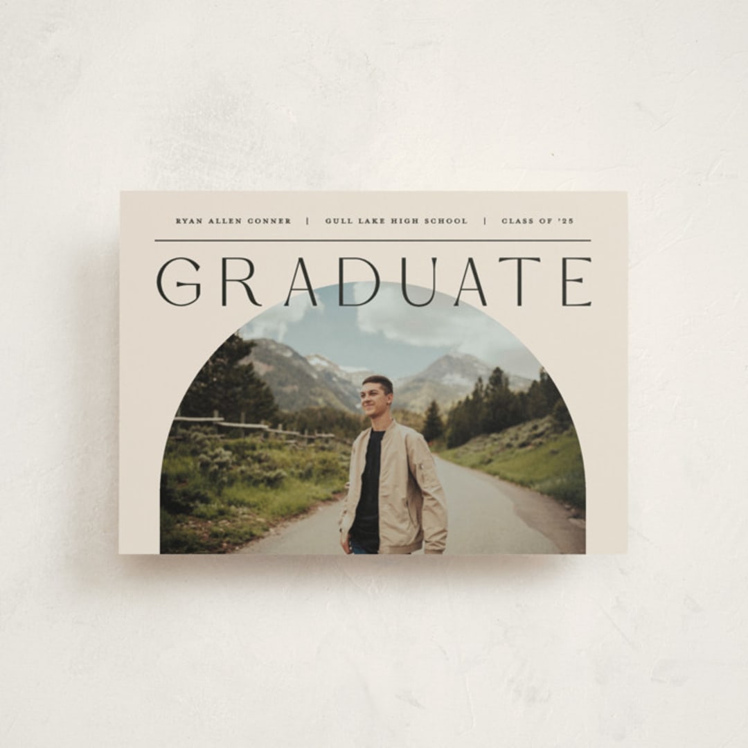 "Vision" - Graduation Announcements in Ivory by Pixel and Hank - Front