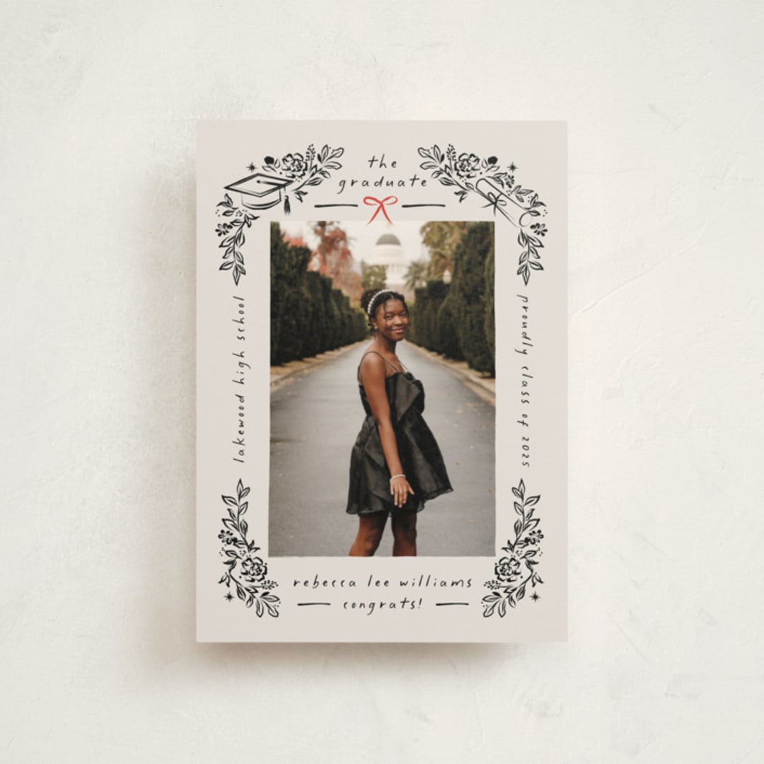 "Celebratory Frame" - Graduation Announcements in Linen by Ana de Sousa - Front