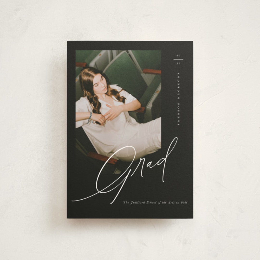 "Theatric" - Graduation Announcements in Midnight by Christie Garcia - Front