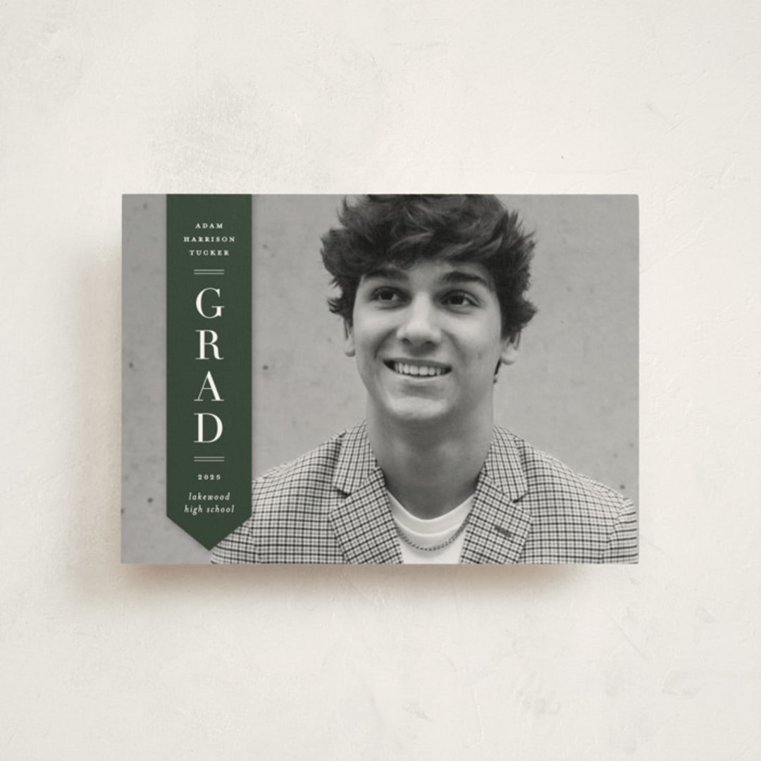 "Classic Sash" - Graduation Announcements in Pine by Lauren Chism - Front