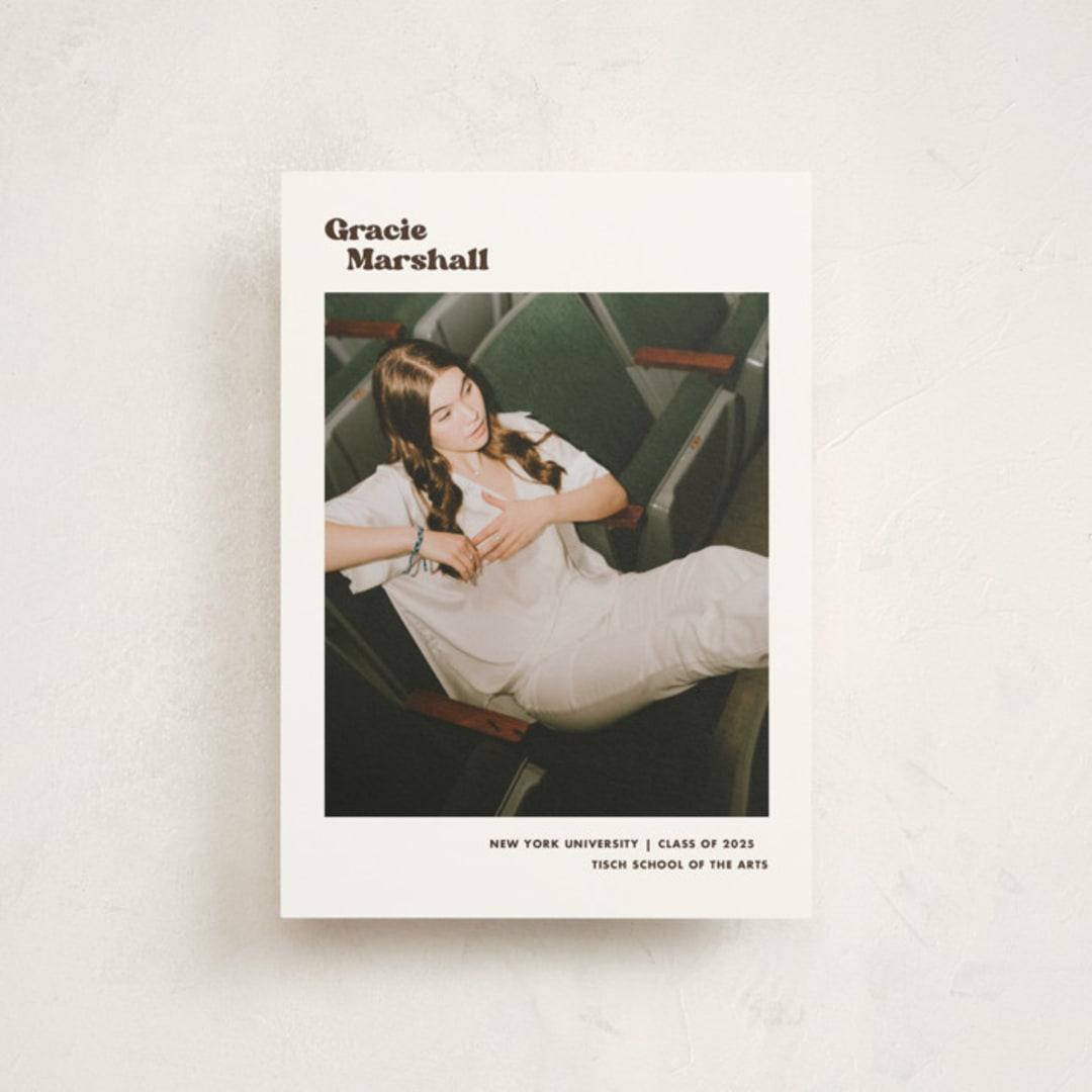 "Vinyl" - Graduation Announcements in Espresso by Megan Davis - Front