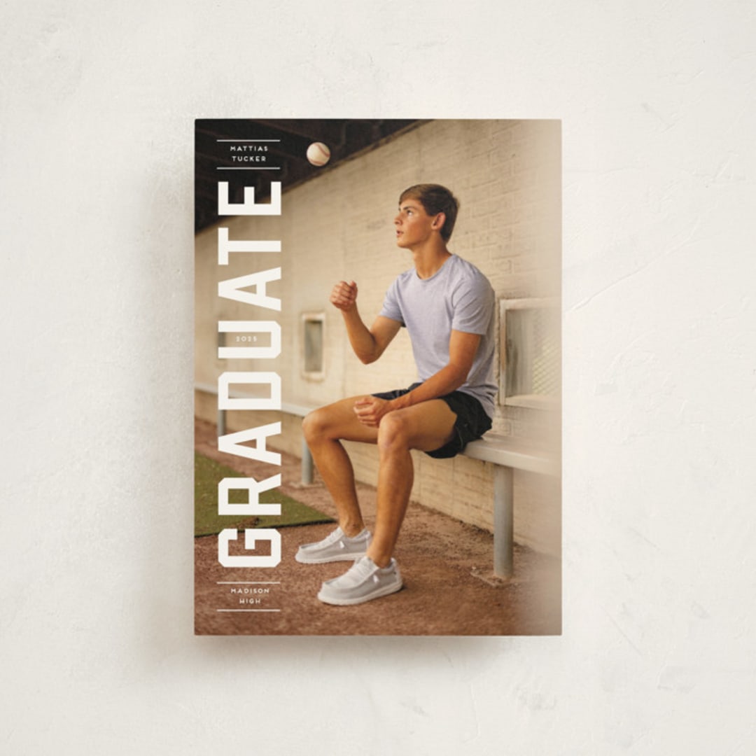 "Upward" - Graduation Announcements in Alabaster by Erica Krystek - Front