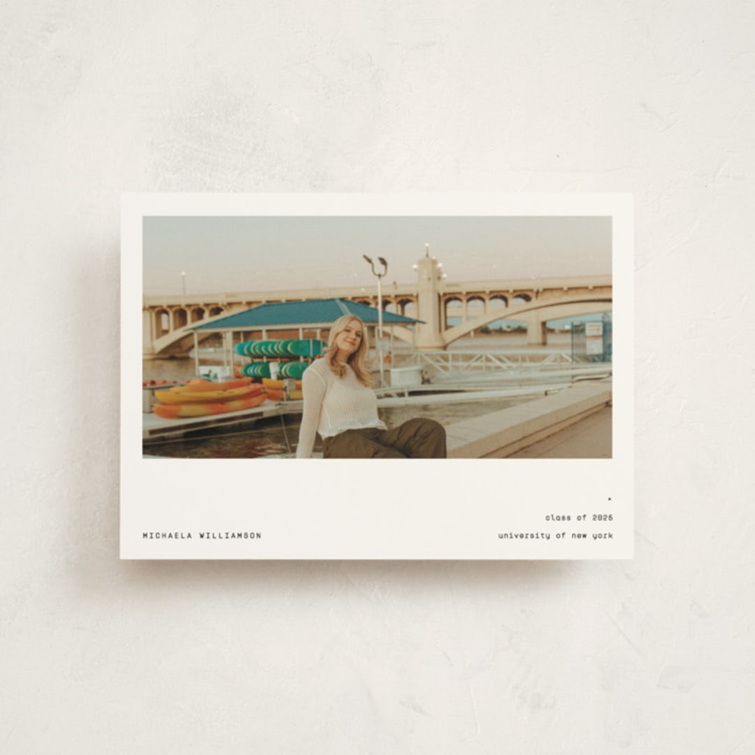 "Typewritten" - Graduation Announcements in Ink by Blustery August - Front