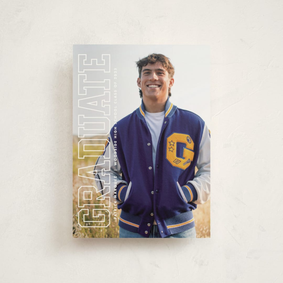 "Strength" - Graduation Announcements in Snow by Sarah Curry - Front