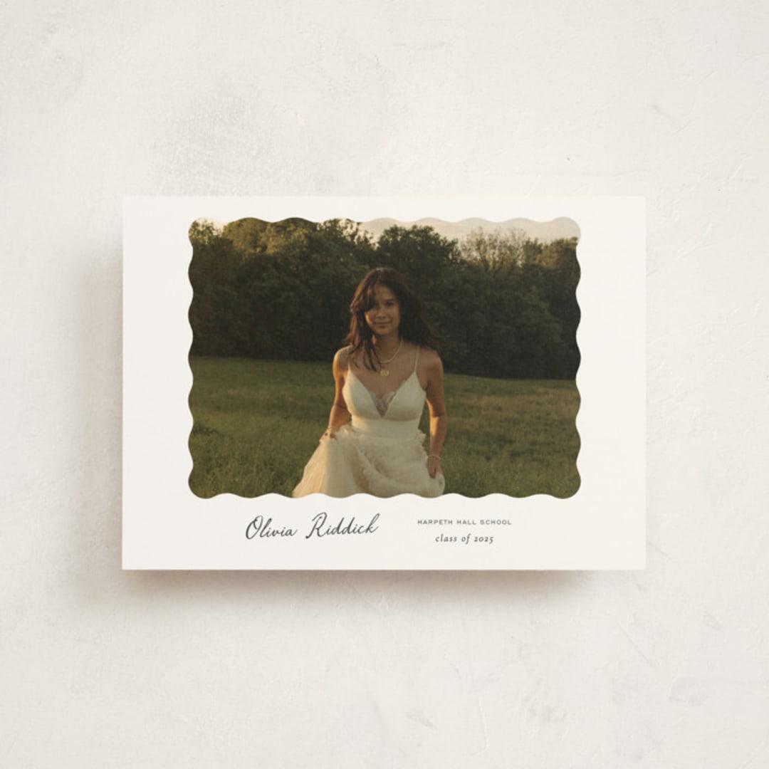 "r e f l e c t i o n" - Graduation Announcements in Charcoal by Sara Hicks Malone - Front