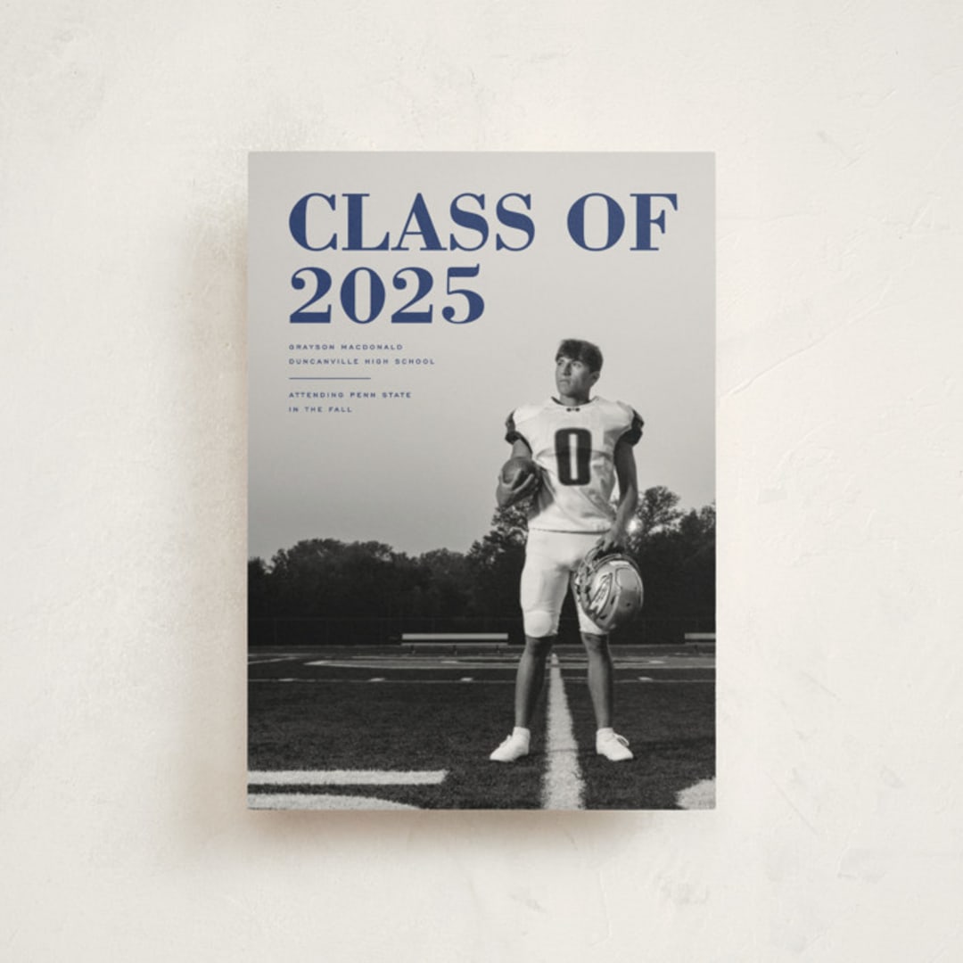 "Bold Headline" - Graduation Announcements in Midnight by Emily Sabol Goss - Front