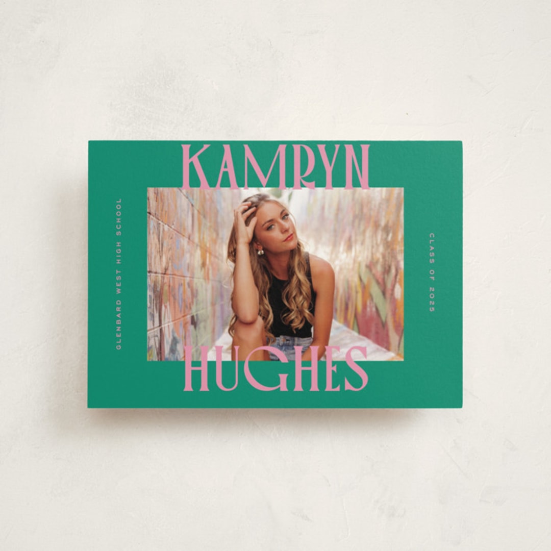 "Kamryn" - Graduation Announcements in Emerald by Erin German - Front