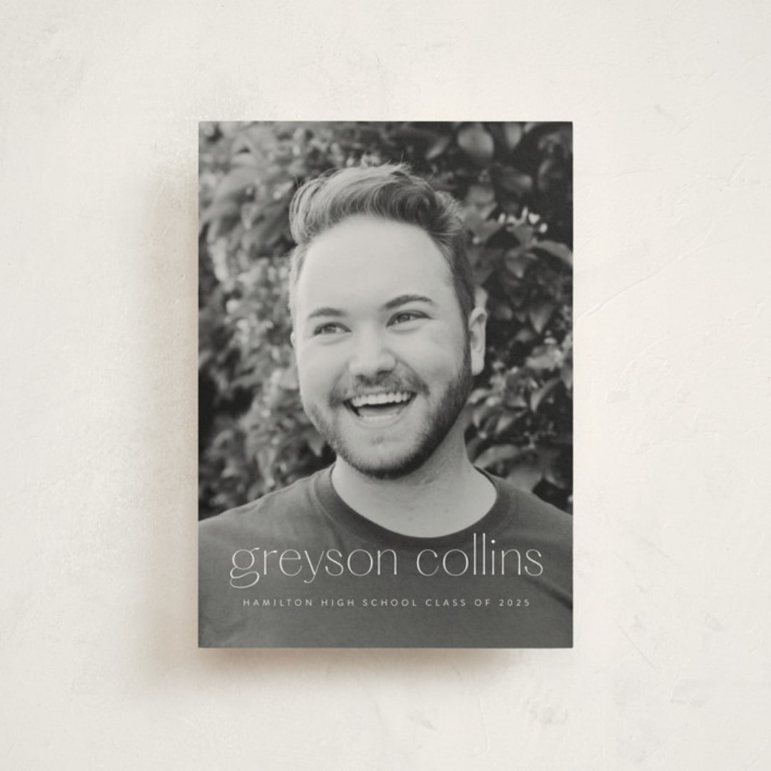 "Understated" - Graduation Announcements in Salt by Ekko Studio - Front
