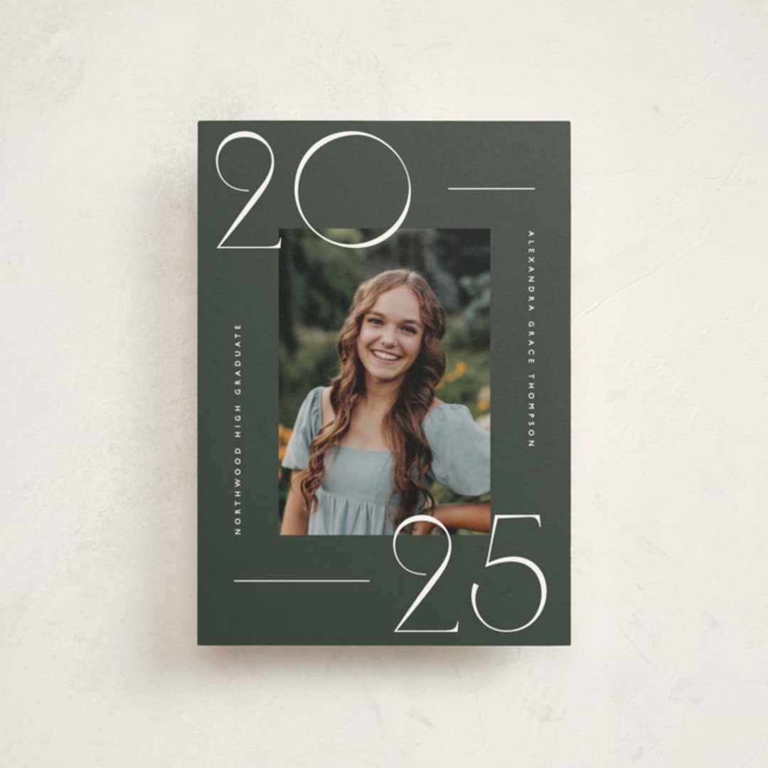 "Numbered" - Graduation Announcements in Ivy by Kelly Schmidt - Front