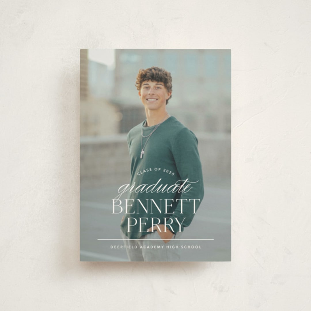 "Academy" - Graduation Announcements in Pearl by Jennifer Postorino - Front