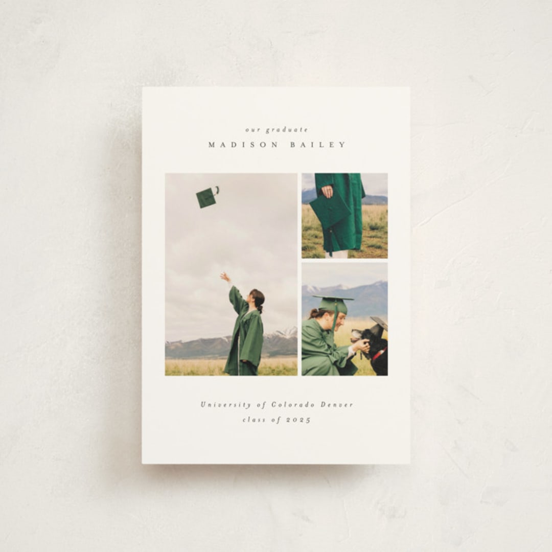 "Graduate Gallery" - Graduation Announcements in Snow by Emily Sabol Goss - Front