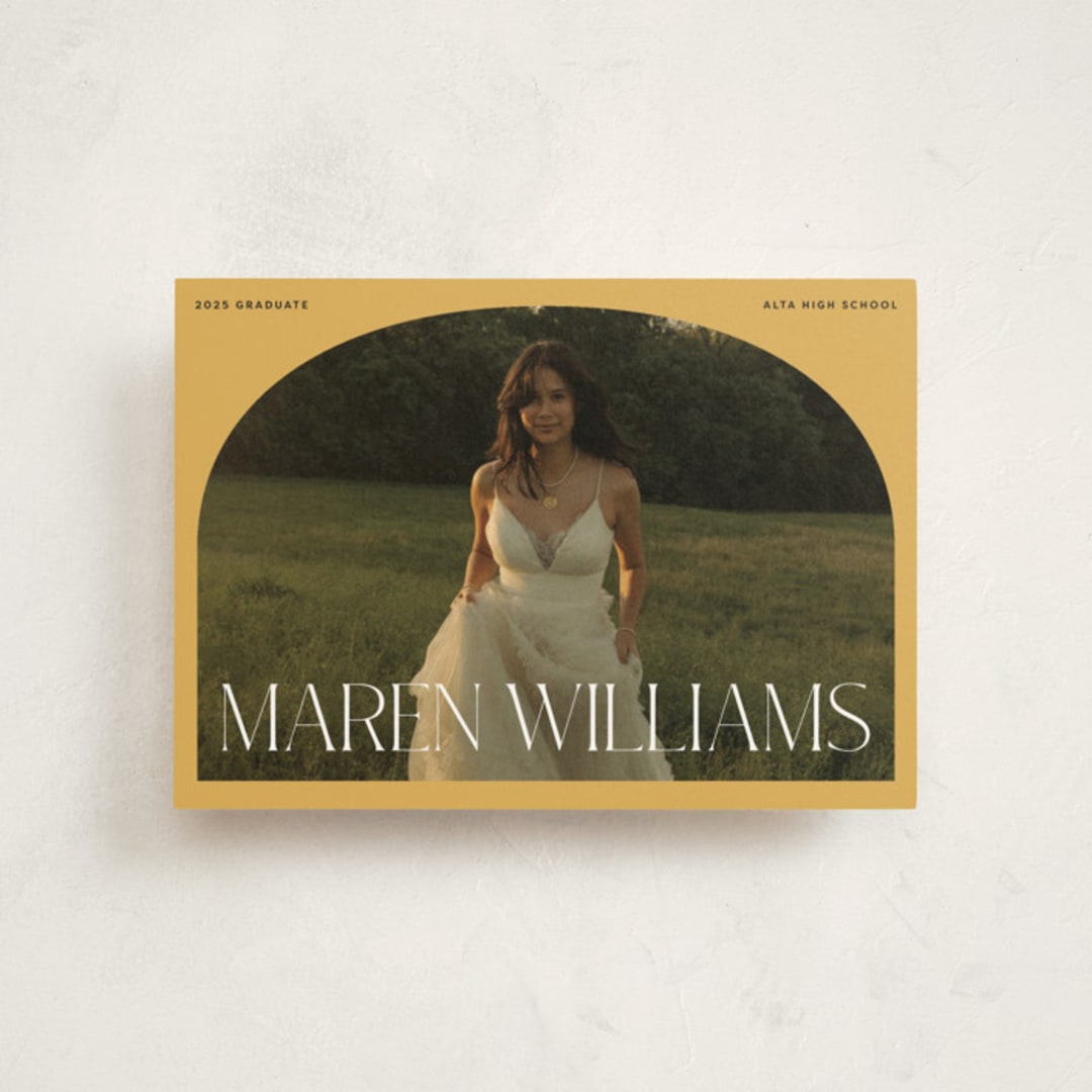 "In Vogue" - Graduation Announcements in Sunshine by Robert and Stella - Front