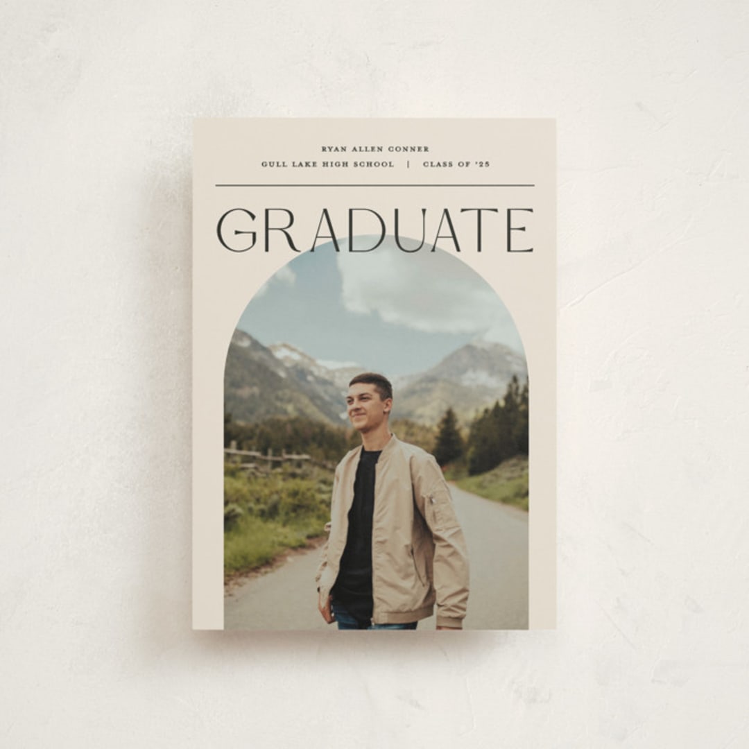 "Vision" - Graduation Announcements in Ivory by Pixel and Hank - Front