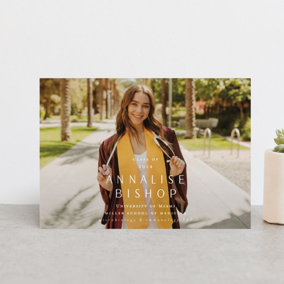 "straight up" - Graduation Announcements in Vanilla by Ani Somi - Front