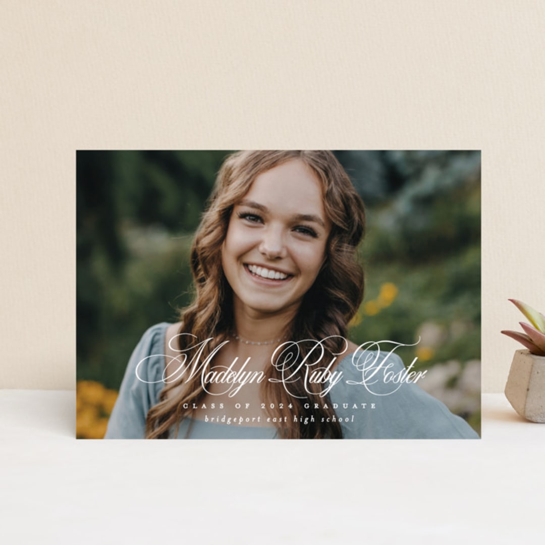 "With a flourish" - Graduation Announcements in Salt by Lea Delaveris - Front