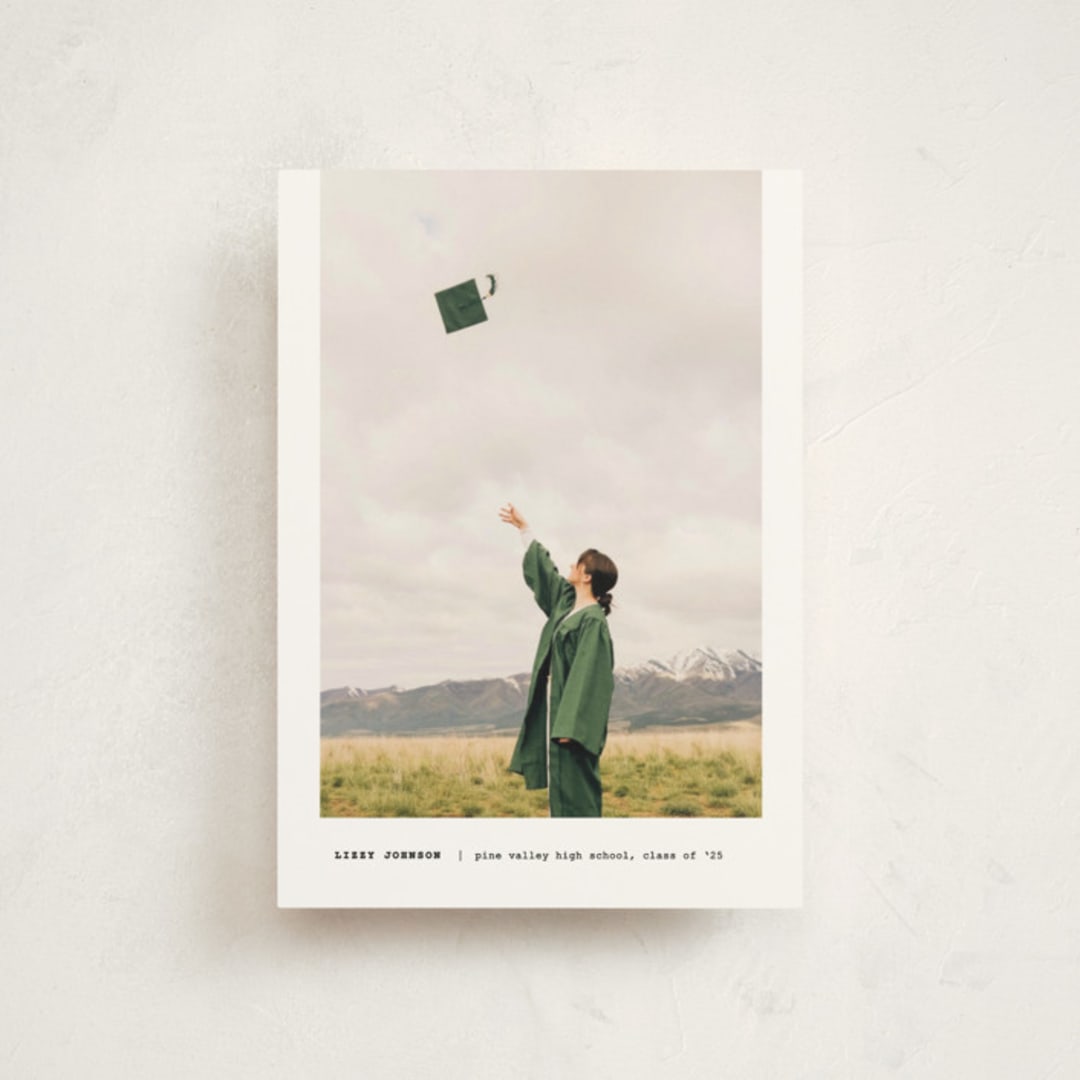 "Subtle" - Graduation Announcements in Silk by Adelyn T. - Front