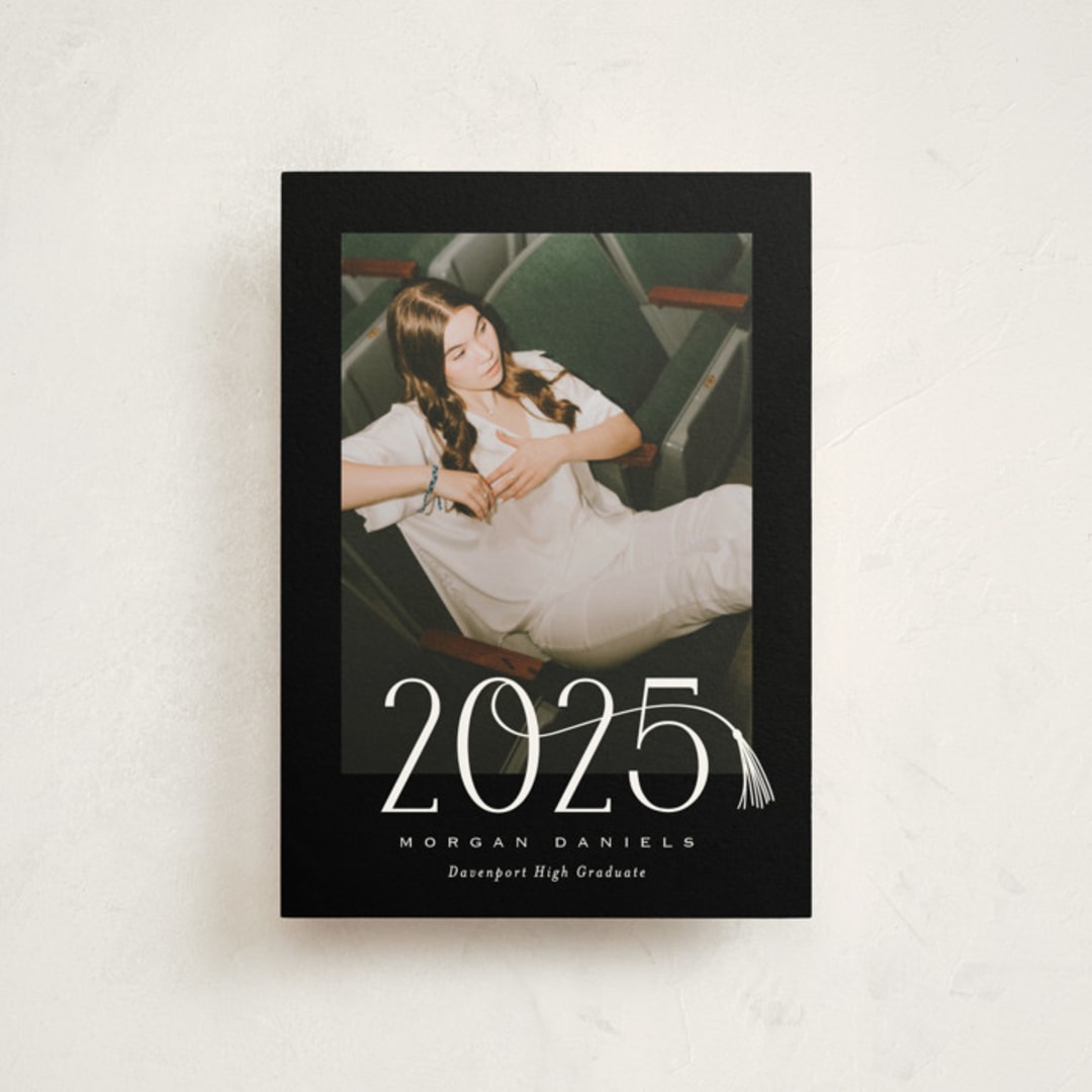 "Candid Date" - Graduation Announcements in Tuxedo by Carolyn MacLaren - Front