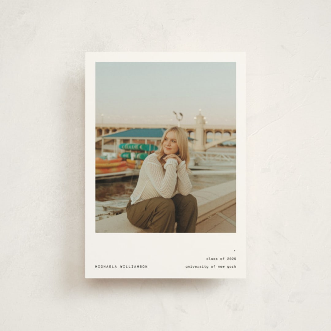 "Typewritten" - Graduation Announcements in Ink by Blustery August - Front