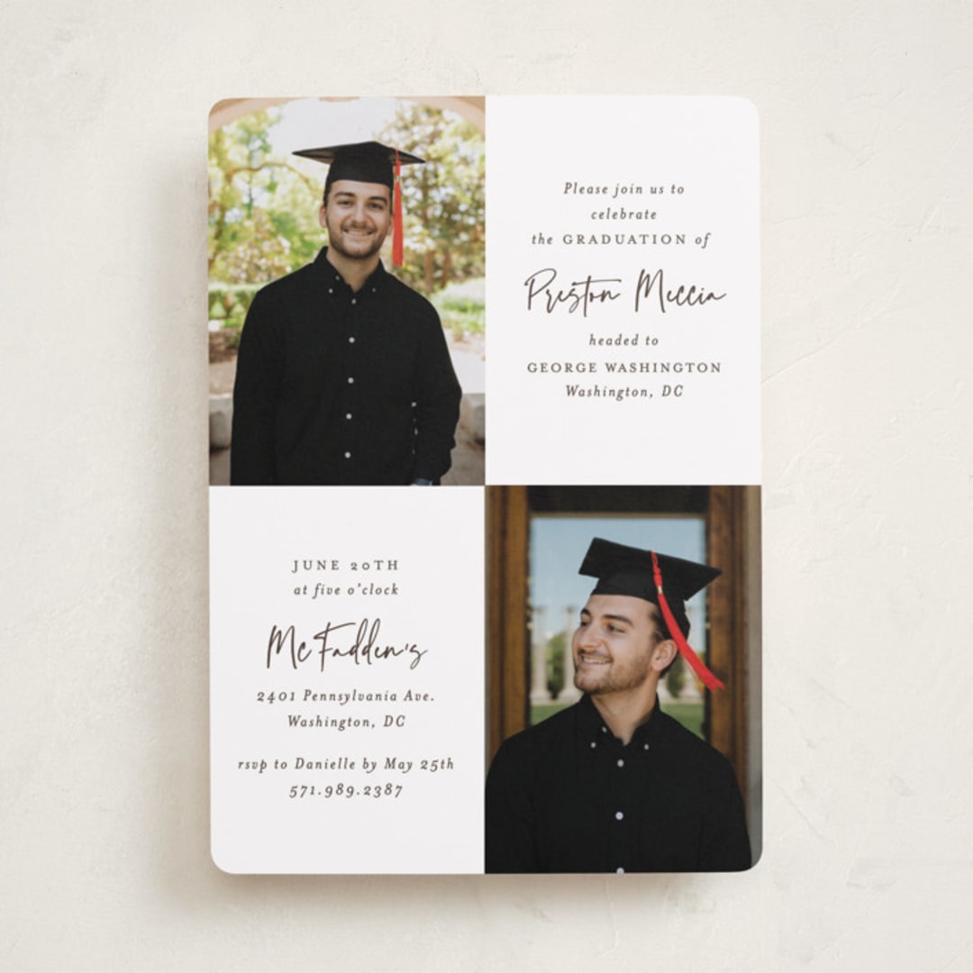 "Mod Duo" - Graduation Party Invitations in Fudge by Mansi Verma - Front