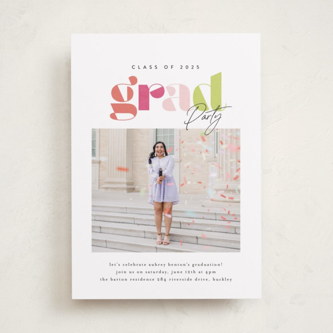 "colors" - Graduation Party Invitations in Tropical by Itsy Belle Studio - Front
