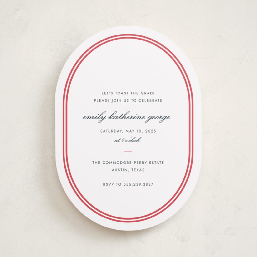 "toast the grad" - Graduation Party Invitations in Cherry by Megan Davis - Front