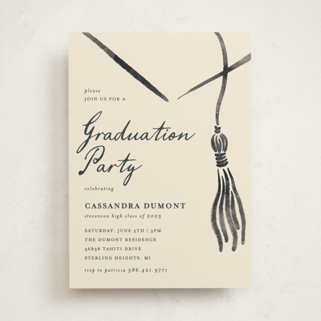 "Inked" - Graduation Party Invitations in Ink by Jamie Alexander - Front