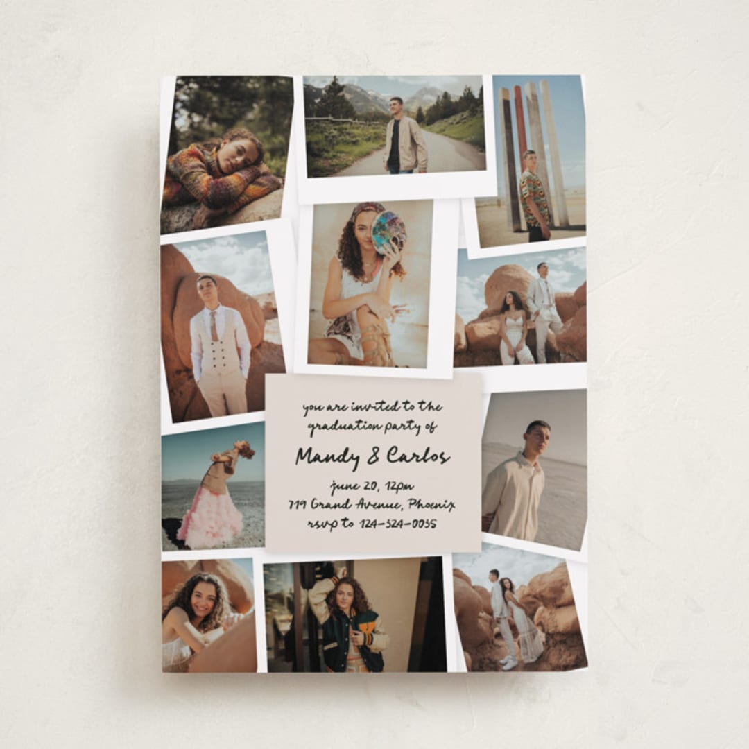 "Keepsakes" - Graduation Party Invitations in Linen by Claudia Orengo - Front