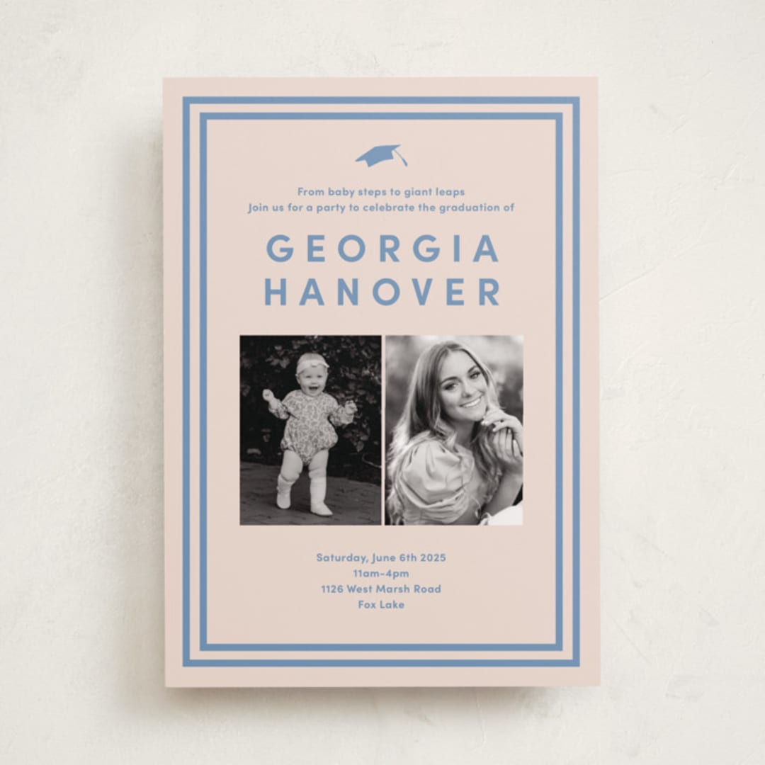 "Classically done" - Graduation Party Invitations in Country Blue by Inkblot Design - Front