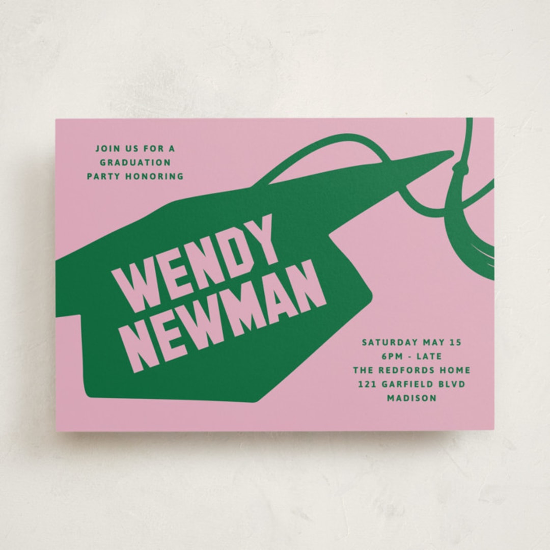 "Capped" - Graduation Party Invitations in Roses by Inkblot Design - Front