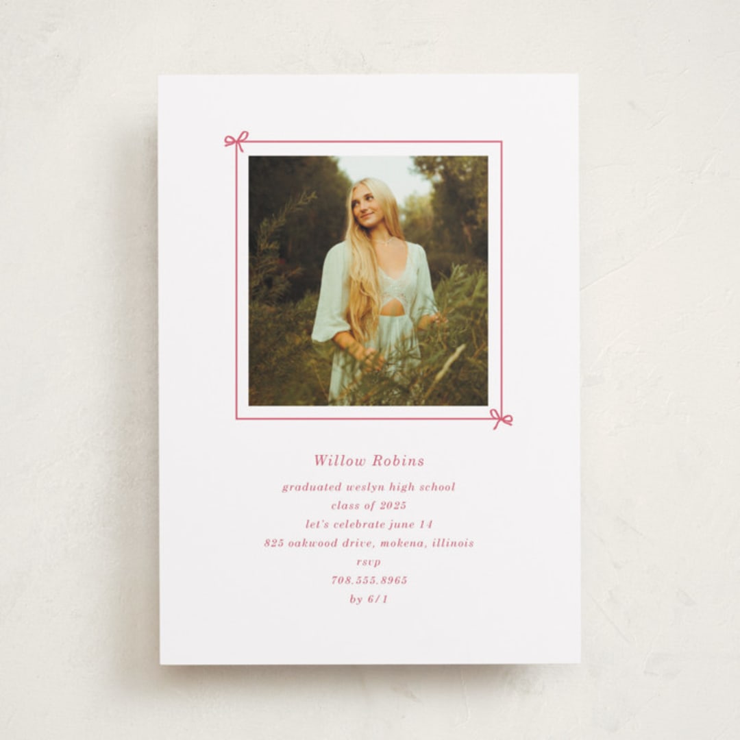 "PhotoBook" - Graduation Party Invitations in Peony by Baumbirdy - Front
